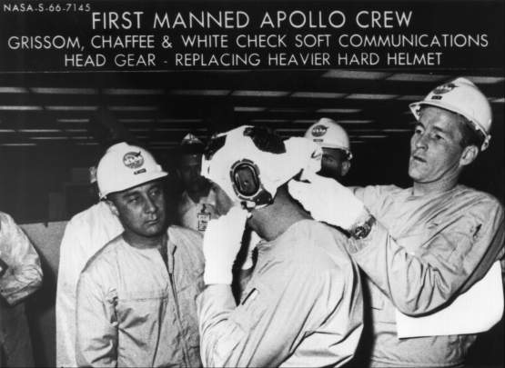 [Apollo 1 crew check comms]