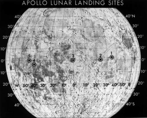 [Selected Apollo landing sites]
