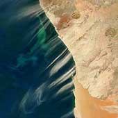 Dust Plumes and Phytoplankton Bloom off Namibia