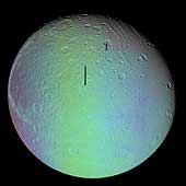 Dione in Full View - False Color