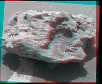 'Block Island' Meteorite on Mars, Sol 1961 (Stereo)