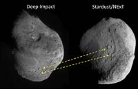 Tempel 1, as Seen by Two Spacecraft