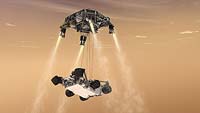 Curiosity's Sky Crane Maneuver, Artist's Concept